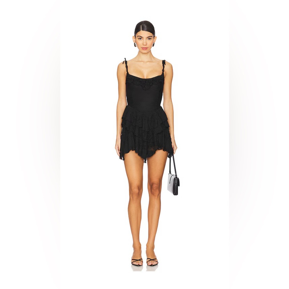 MAJORELLE Black Ruffled Mini Dress - Picture 2 of 9